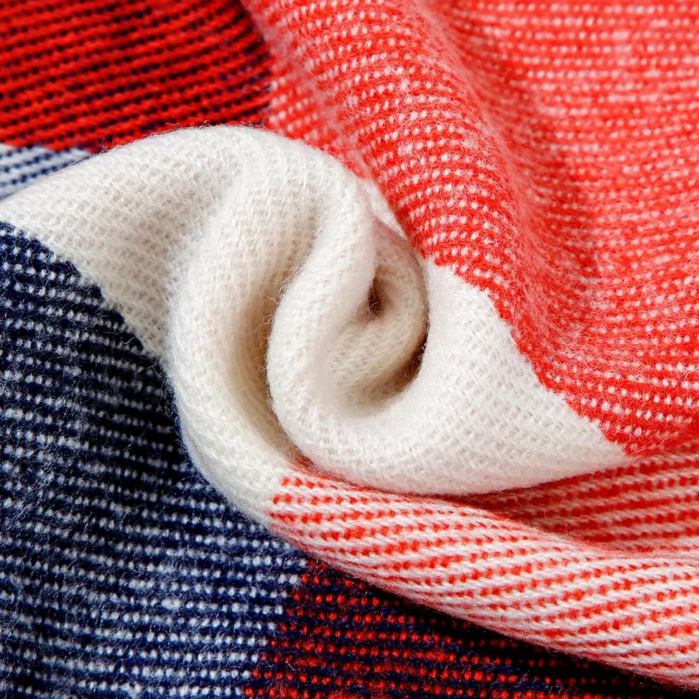 Новинка 2020 модный однотонный теплый шерстяной шарф в клетку на осень и зиму