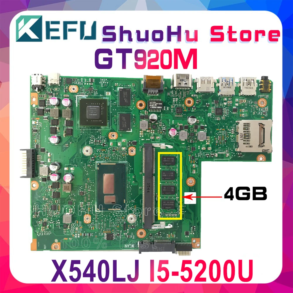 KEFU X540LA для ASUS GT920M X540L X540LJ F540L F540LJ Процессор/I5 5200U объемом памяти 4 Гб/память