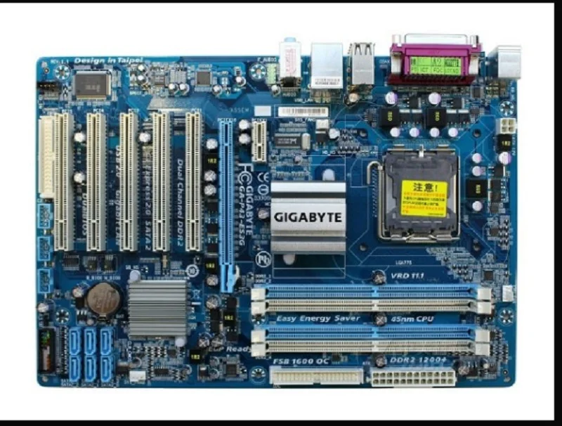 Для Gigabyte GA P43 ES3G REV 1 0 оригинальная б/у материнская плата LGA 775 DDR2 (желтый синий