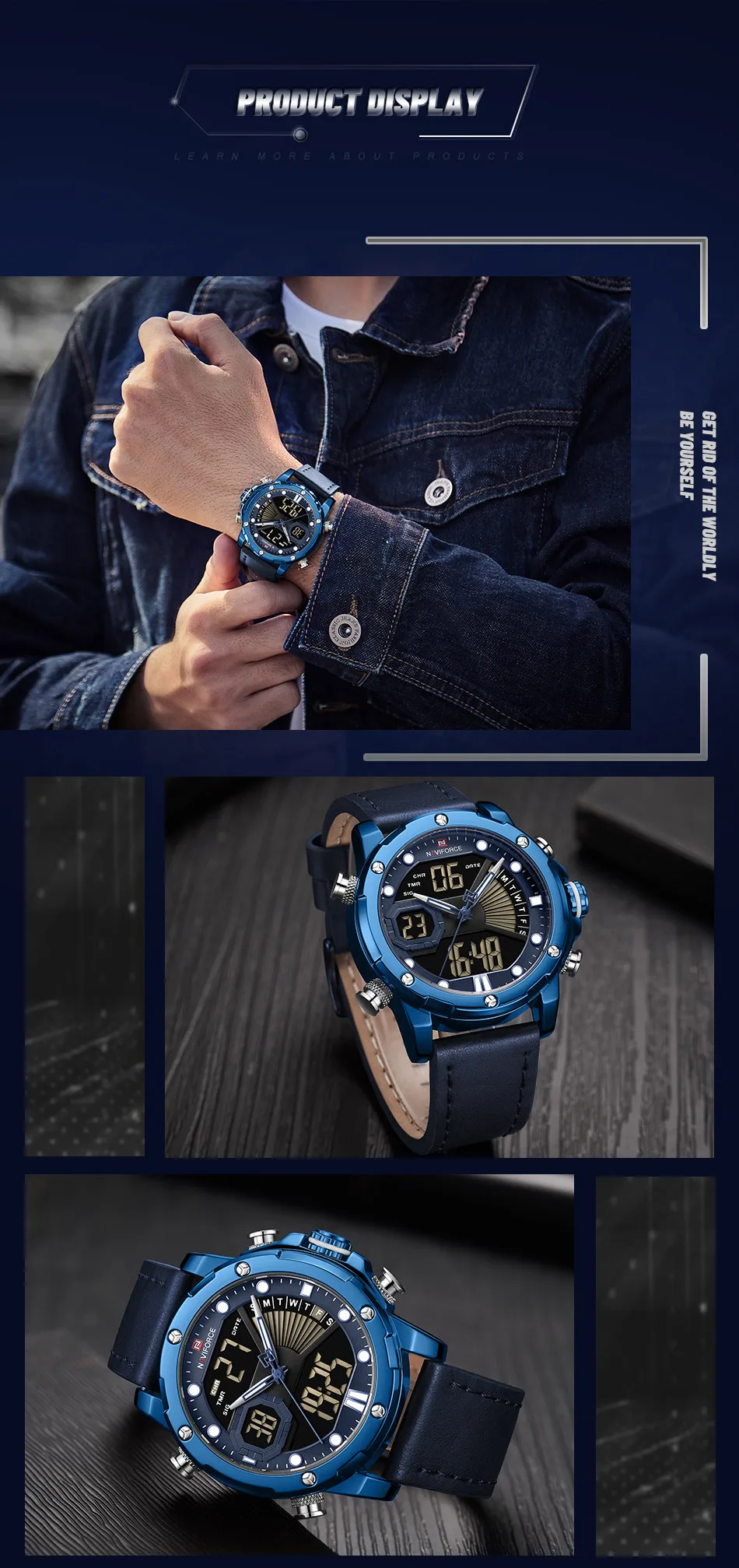 NAVIFORCE часы мужские спортивные кварцевые наручные часы мужские s двойной дисплей аналоговые цифровые часы мужские светящиеся Дата Relogio Masculino