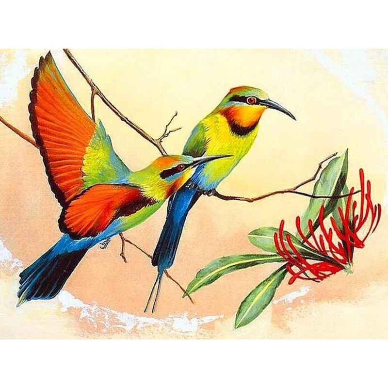 Алмазная 5D Вышивка сделай сам с двумя симпатичными птицами алмазная живопись