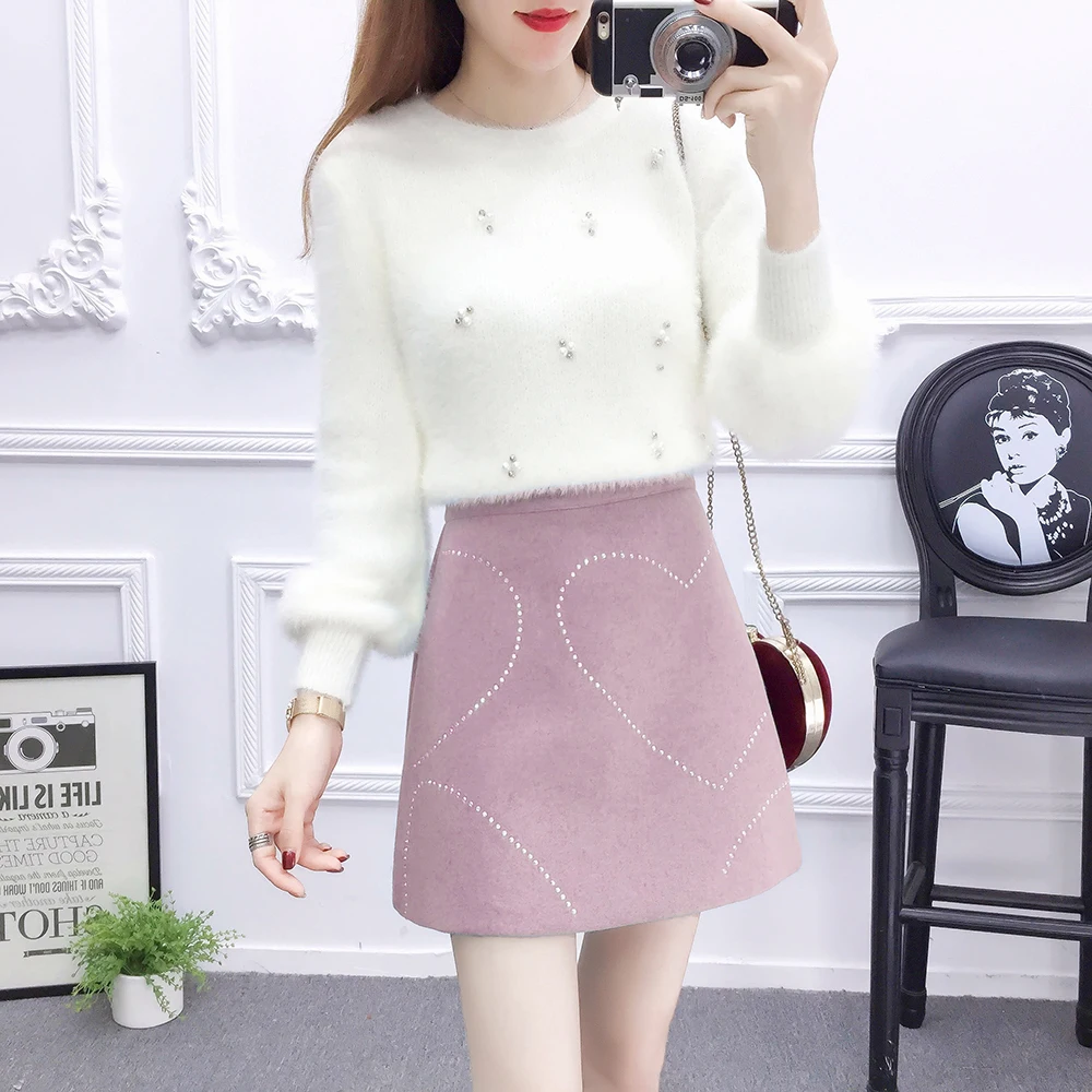 Клетчатая мини-юбка комплект в Корейском стиле для женщин из 2 предметов девушек