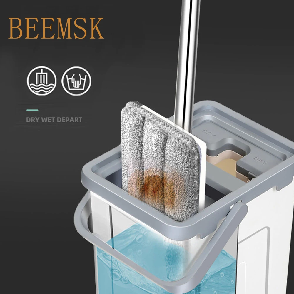 Швабра BEEMSK с автоматическим вращением тряпка из ультратонкого волокна для