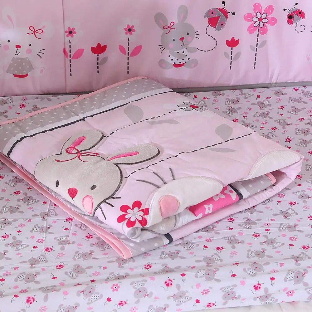 Набор постельных принадлежностей для детской кроватки 7 шт. комплект и протектор