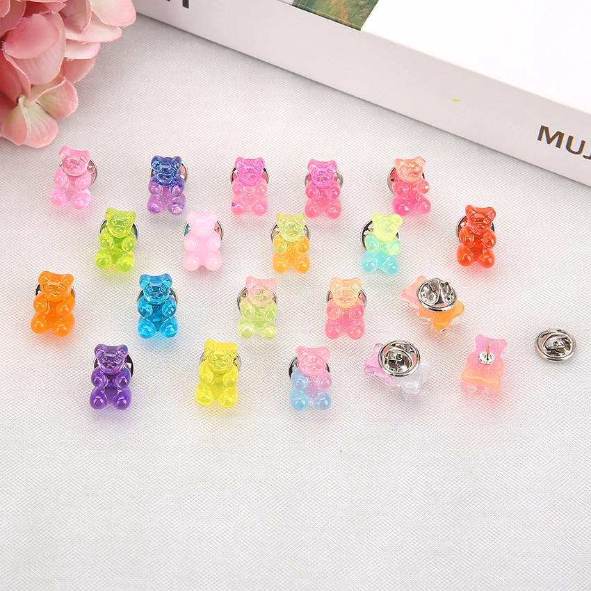 1pc Cute17*10mm Multicolor Animal bear resin brooch for children Birthday Gift Woman Jewelry Decoration | Украшения и аксессуары