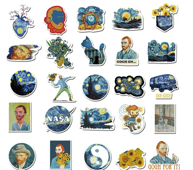 40 шт. наклейки Винсента Виллема ван гога художественный художник картина