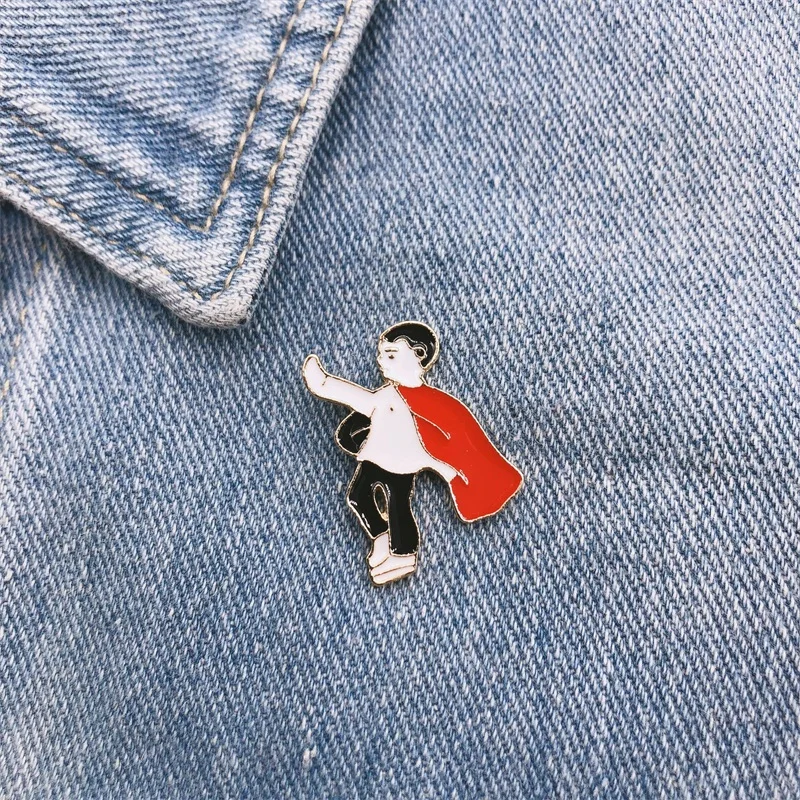 Cartoon Anime Character Peter Pan Red Cloak Enamel Brooch Alloy Badge Inch Shirt Bag Pin Accessories Cute Jewelry Gift For Kid | Украшения