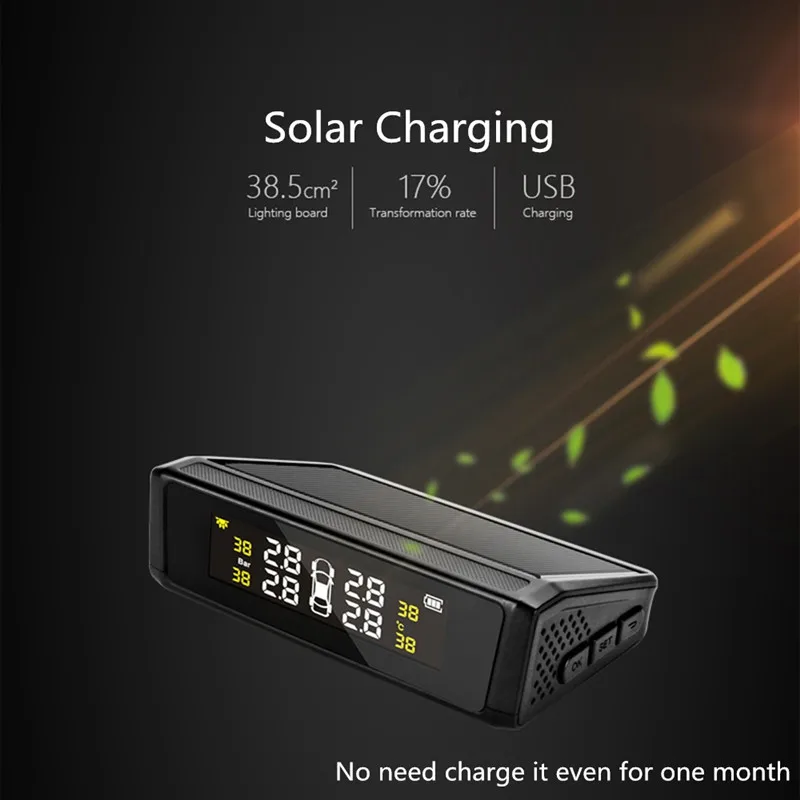 Датчик давления в шинах Jansite беспроводной прибор для контроля с солнечной