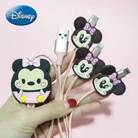 disney mickey mouse minnie car data cable protective cover for apple oppo huawei vivo three in one universal
