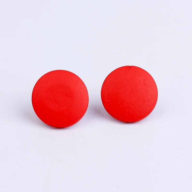 YAMEGA Korean Simple Design Log Wooden Earrings Red Brown Round Wood Alloy Earring Female Trendy Jewelry For Women Girls Gifts - Окраска металла: A1