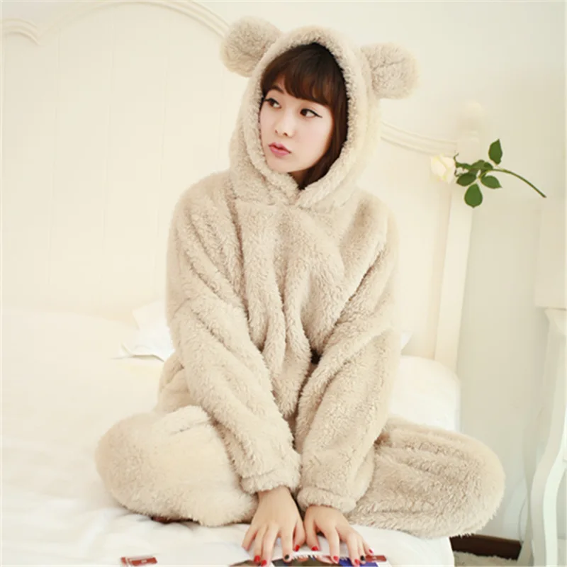 Халат зимний женский Фланелевая пижама осенний и теплый бархатный костюм