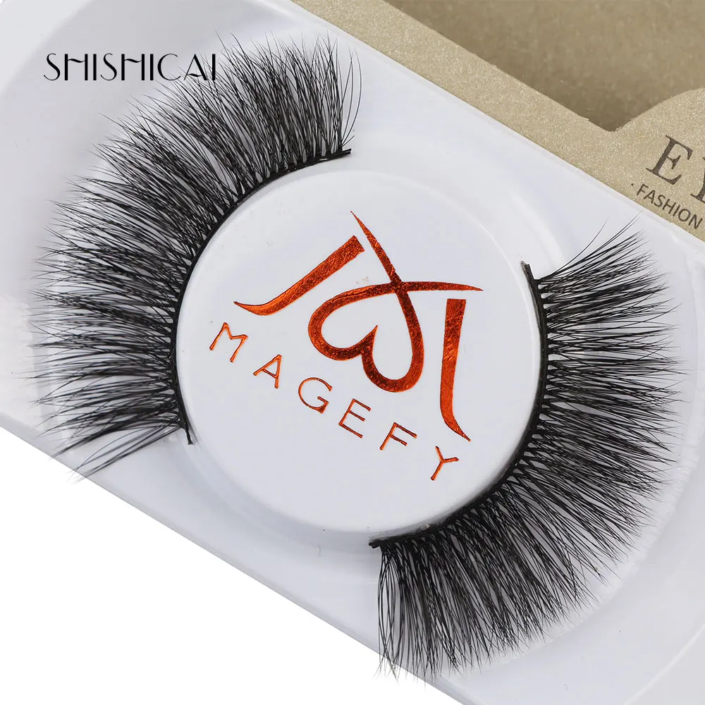 Натуральные накладные ресницы толстый макияж настоящие 3D норковые мягкие