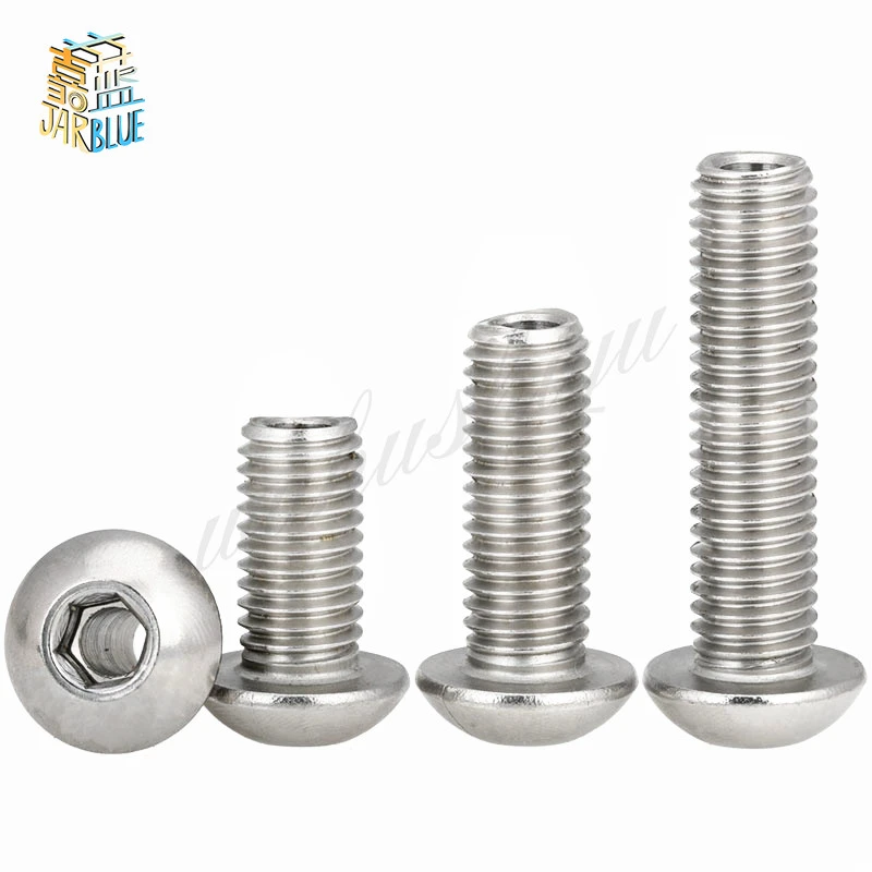 1-5PCS M4 M5 M6 M8 M10 M12 stainless steel 304 round head/plate head hexagon hollow screw bolt mask machine threading | Обустройство