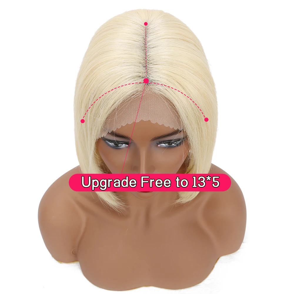 Glueless 13*4 кружевные передние человеческие волосы парики короткий боб парик бразильские парики 613 прямые волосы предварительно выщипанные волосы с детскими волосами