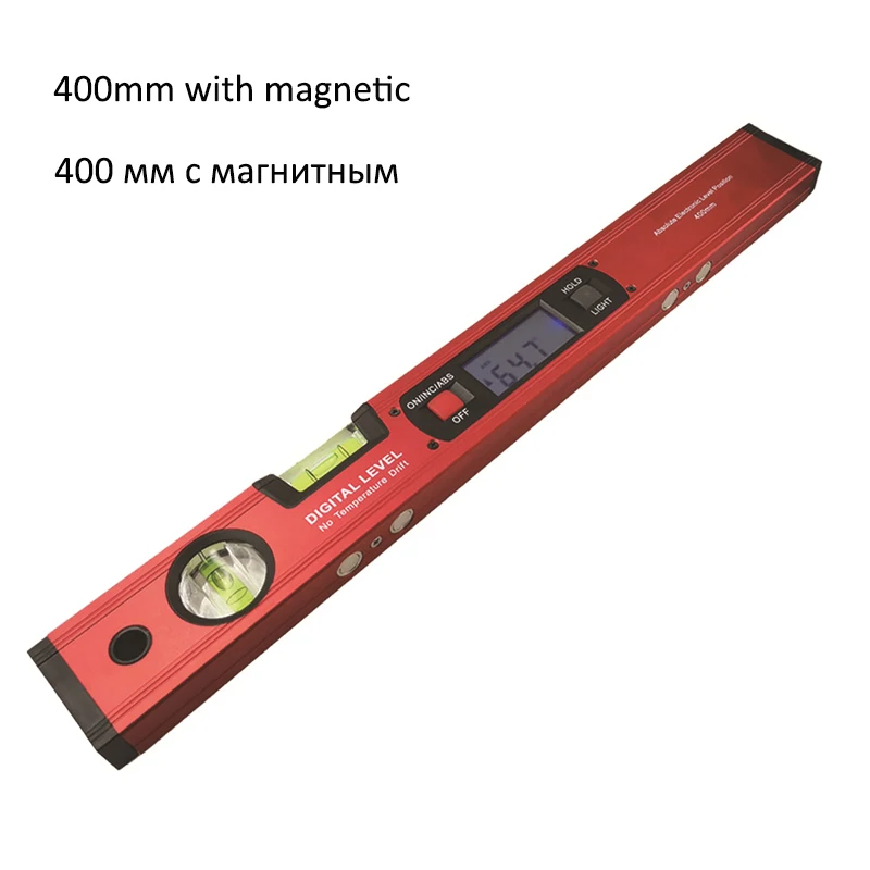 400mm with magnetic 400 мм Белый Цифровой Угол Finder уровень вертикальный Инклинометр 360 градусов Диапазон наклона тест линейка транспортира Гониометр - Цвет: 400mm with magnetic