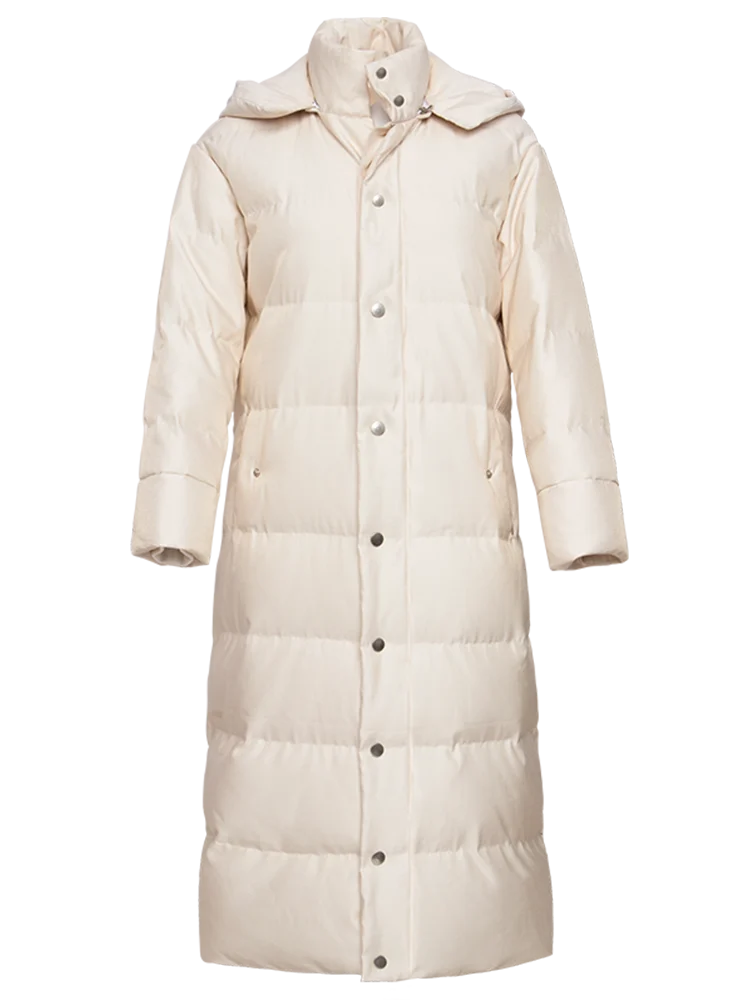 

High End Thickened White Down Jacket Long Over Knee Loose Korean Down Jacket Women's Winter Fashion