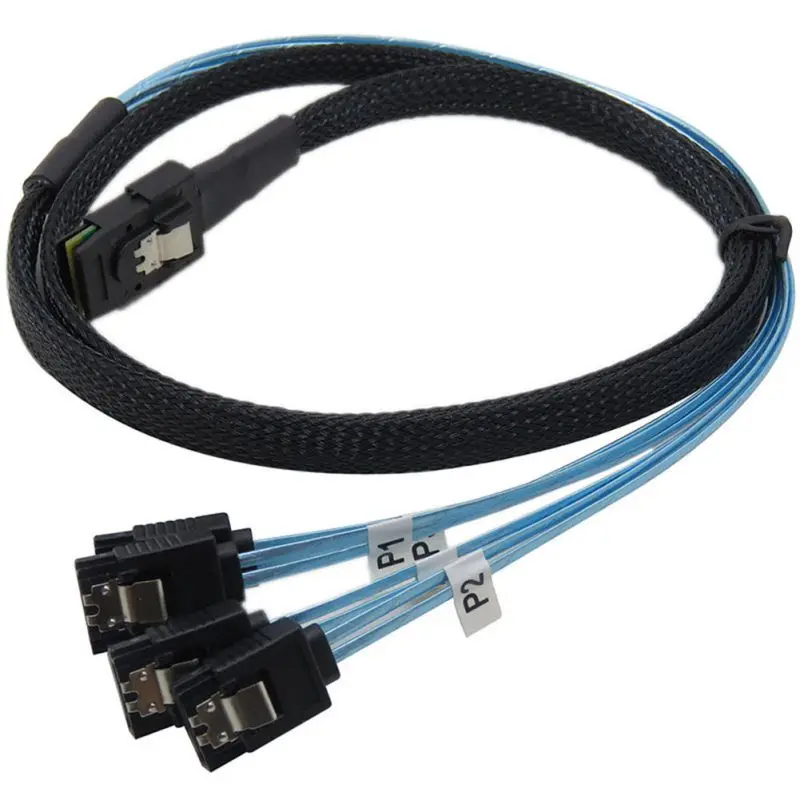 12Gbps Internal Mini SAS 36 Pin Male Cable SFF-8087 To 4 SATA 7 Cord Hard Drive Splitter Female Computer Accessories+0 | Компьютеры и