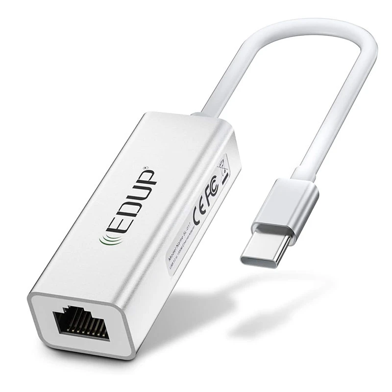 

EDUP кабель-Переходник USB C Ethernet адаптер переменного тока, Тип C RJ45 Thunderbolt 3/Gigabit Ethernet LAN сетевой адаптер 10/100/1000 Мбит/с