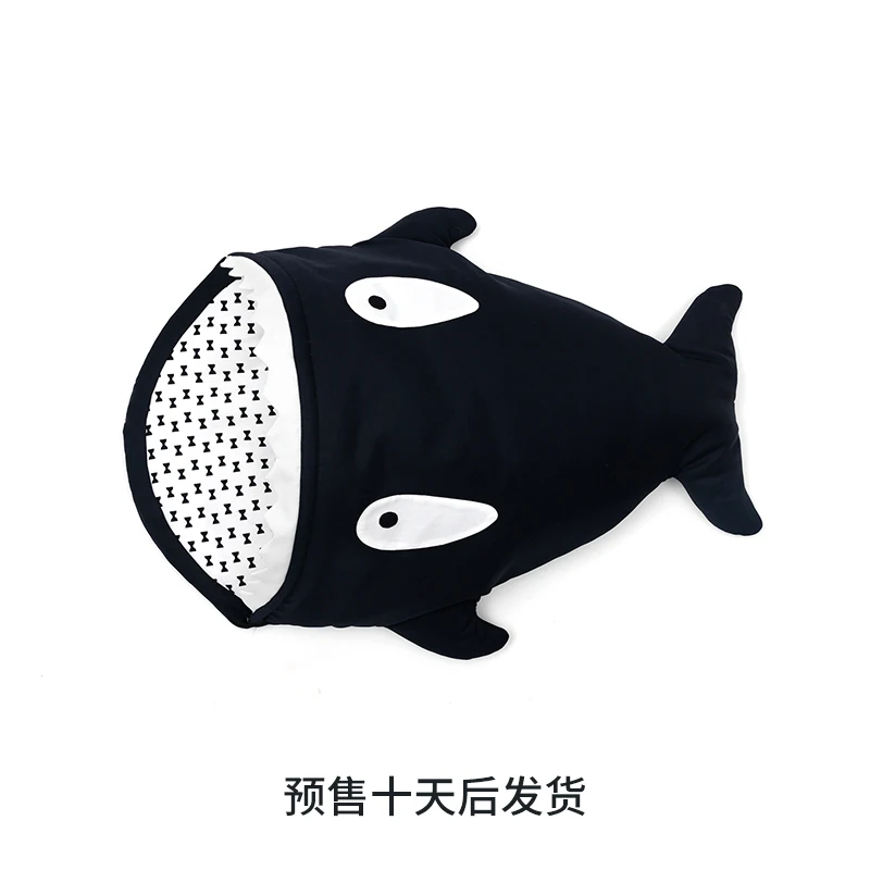 Зимняя кровать для кошки домик домашнего питомца складная акулы Внутренняя