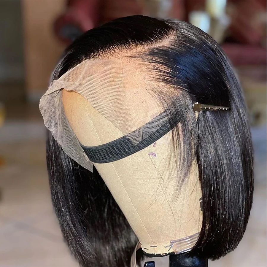 Парик Beeos из человеческих волос на сетке спереди 13*4 прямой 150% дюйма 4*4 бразильские