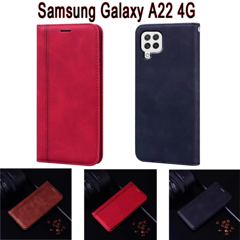 Cover For Samsung Galaxy A22 4G Case Funda Wallet Flip Leather Shell Book On Samsung A 22 A22 Case Magnetic Card Etui Coque Bag