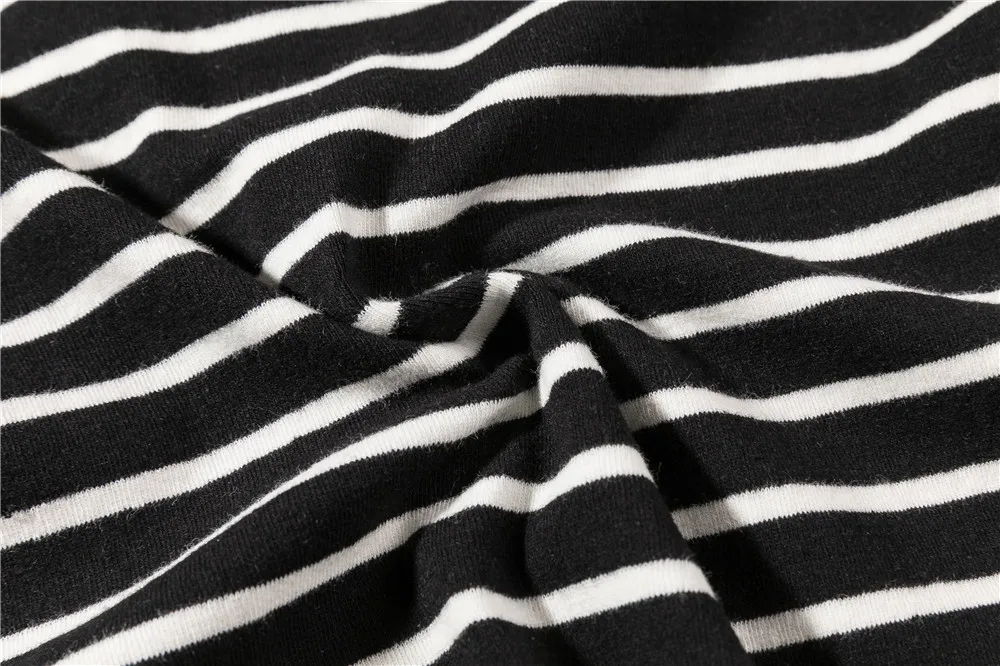 

Striped high collar long sleeve t-shirt men's base coat loose Pullover