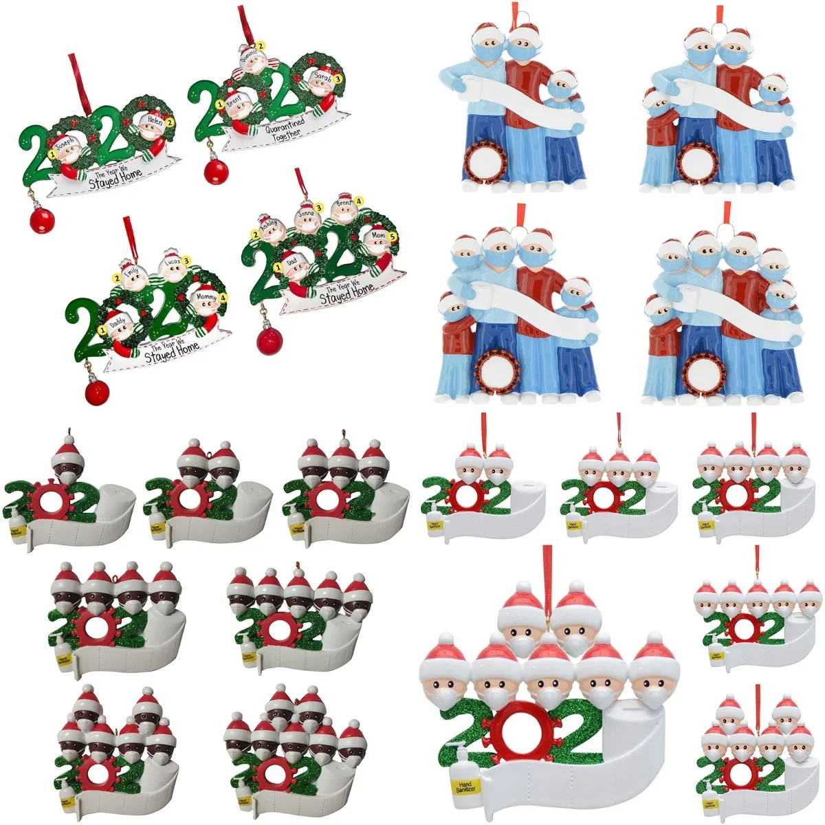 

2020 Quarantine Christmas Birthdays Party Decoration Gift Product Personalized Hanging Ornament Family Xmas Decorating Kit Gift