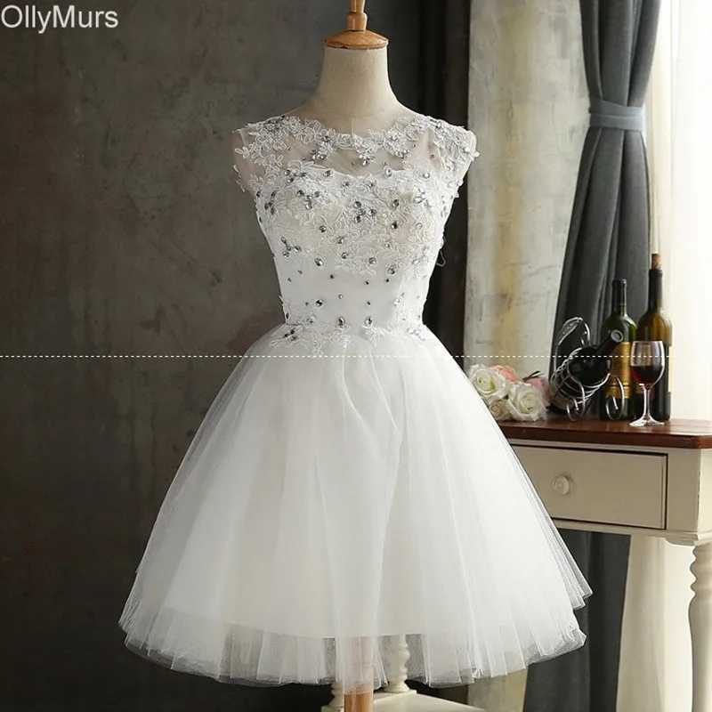 Champagne White Red Short Bridesmaid Dresses Cheap Knee length Wedding Party Back Lace-up | Свадьбы и торжества