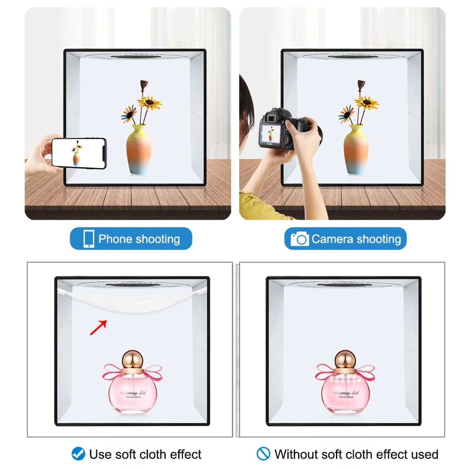 Портативный светильник тбокс PULUZ 40 см фотостудия со светодиодной подсветкой 6