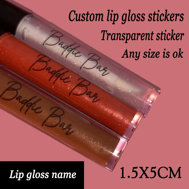 

100PC personalized eyebrow eyelash bottle sticker custom cosmetic tube sticker transparent lip gloss label custom name sticker