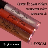 100pc personalized eyebrow eyelash bottle sticker custom cosmetic tube sticker transparent lip gloss label custom name sticker