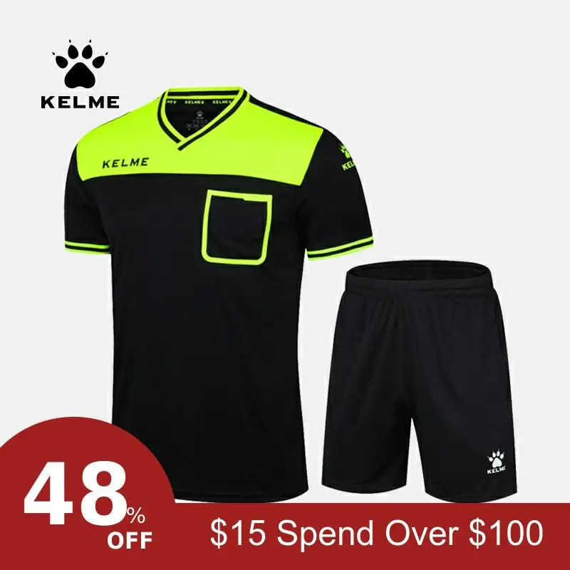 KELME футбольные майки для рефери наборы с коротким рукавом мужская Профессиональная форма Camisetas De Futbol настраиваемый футбол K15Z221