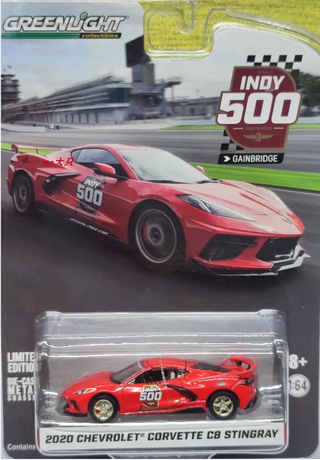 

GREENLIGHT 1:64 2020 Chevrolet Corvette c8 Stingray Indy 500 Pace Автомобильная фотолампа из сплава