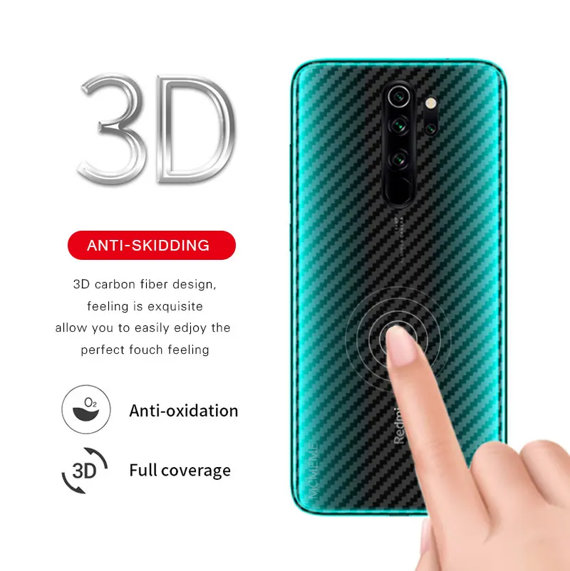 3d-пленка на заднюю панель из углеродного волокна для Xiaomi Redmi Note 8 Pro 5 шт./лот