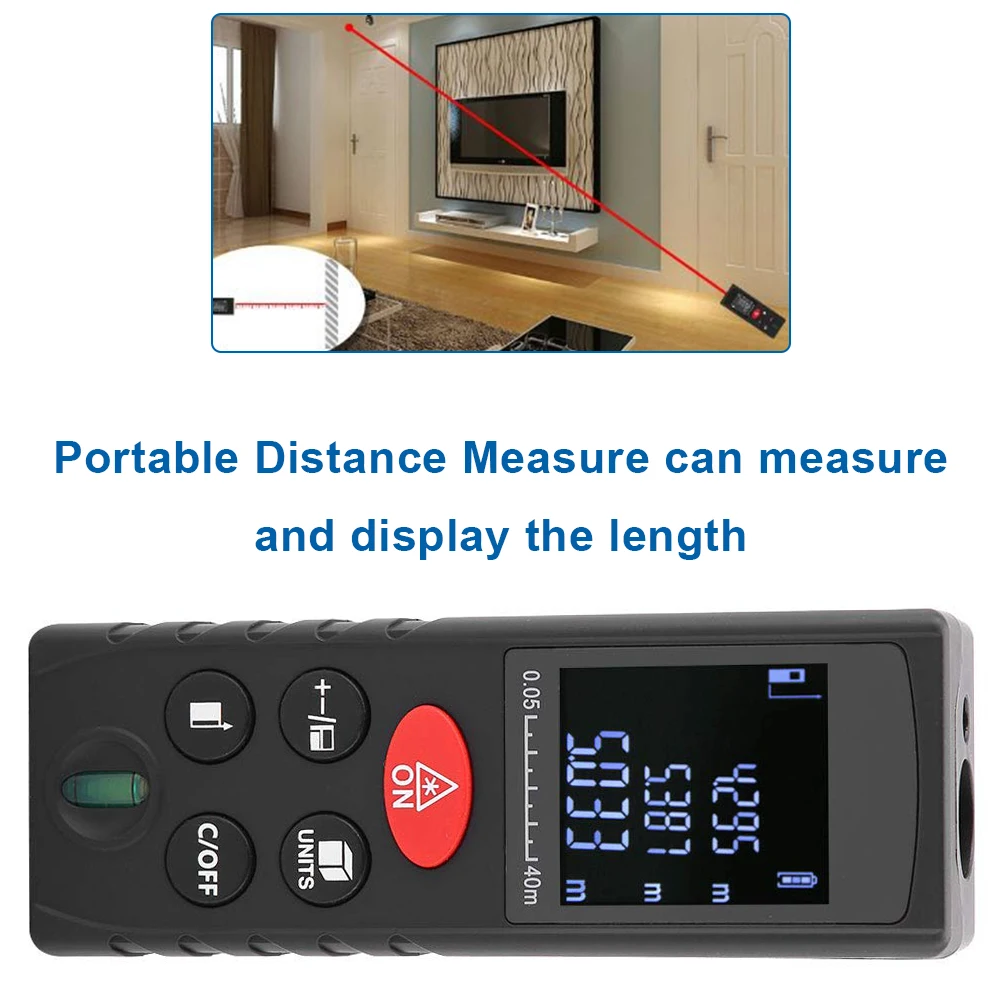 

Portable Distance Meter KXL-D40 Handle Tool Digital Range Finder With LCD Display Data Memory Distance Measure Tool For Room