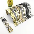 Ремешок для часов из нержавеющей стали, серебристый полированный мужской браслет с застежкой-бабочкой, сменный металлический браслет для seiko, 20 мм 22 мм 24 мм