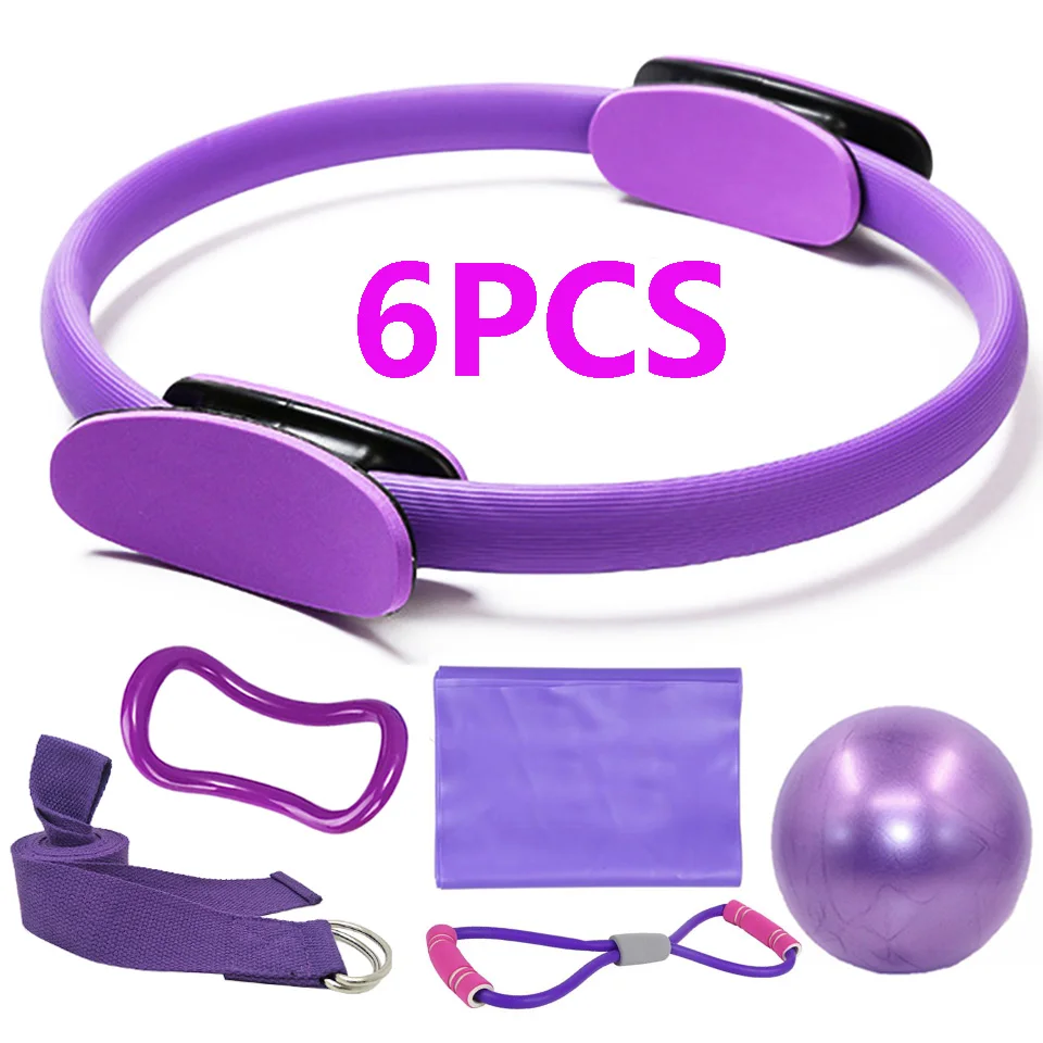 

6 Pcs Set Magic Ring for Sports Home Fitness Yoga Circle Leg Arm Muscle Trainer Pilates Circle Exercise Workout Gym Bodybuilding