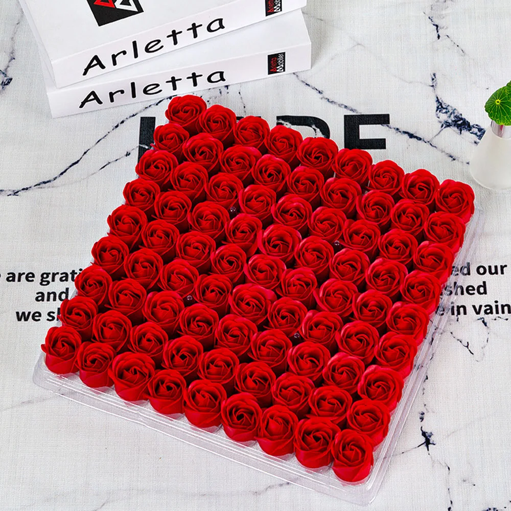

13 color 81Pcs/Set Rose Bath Soap Flower Soap Petal With Box For Wedding Valentine Gift Birthday party Body Beauty tools