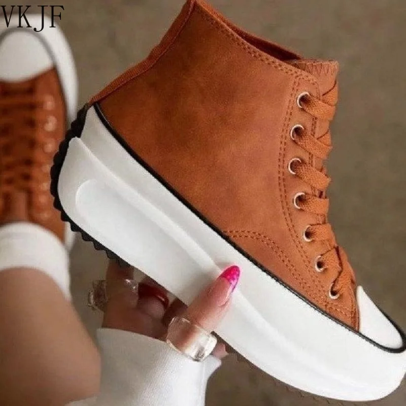 

Women Boots Sneakers High Top Platform Women Sports Shoes White Black Casual Fashion Canvas Shoes Vulcanized Shoes Botas Mujer