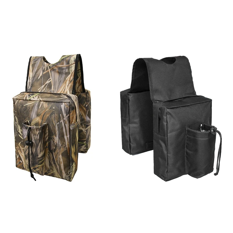

2PCS ATV UTV Snowmobile Motorcycle Cargo Pocket Tank Storage Saddle Bags Waterproof Box, Black & Camouflage
