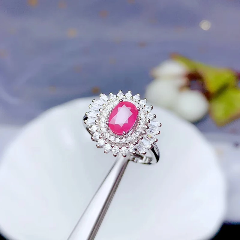 CoLife Jewelry 100% Natural Ruby Ring for Party 5*7mm 0.7ct Real Silver 925 Fine Gift Woman | Украшения и аксессуары