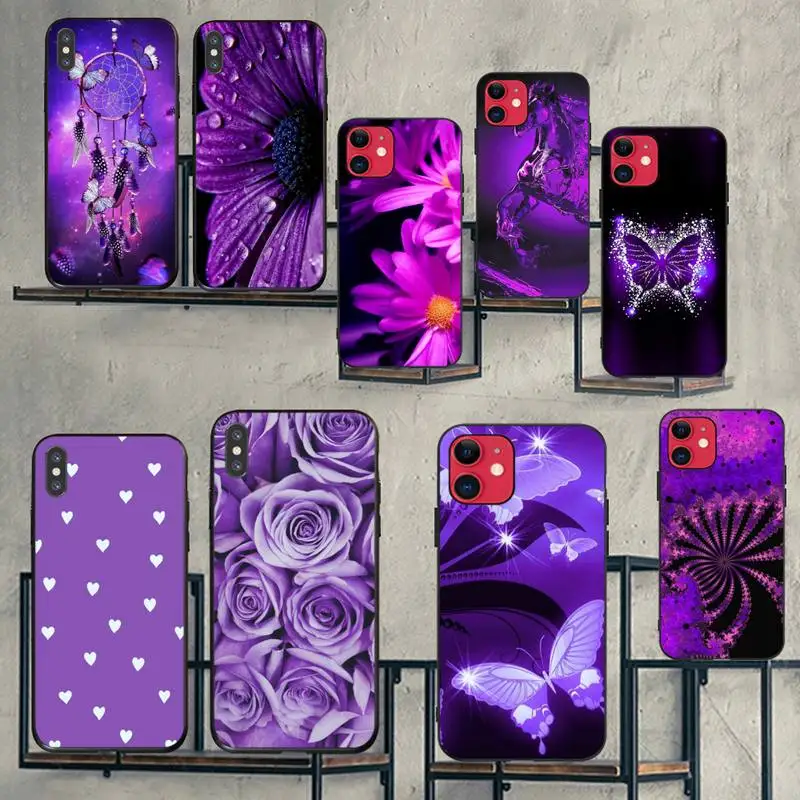 

CUTEWANAN infinity on purple Black TPU Soft Rubber Phone Cover for iPhone 11 pro XS MAX 8 7 6 6S Plus X 5S SE XR case