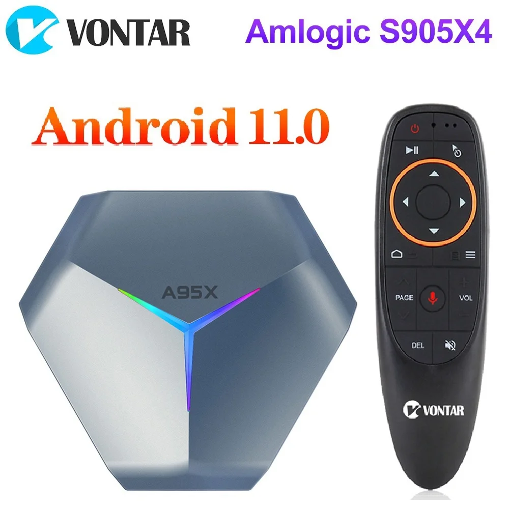 4gb 128gb a95x f4 amlogic s905x4 rgb luz inteligente caixa de tv android 11 4g 64gb