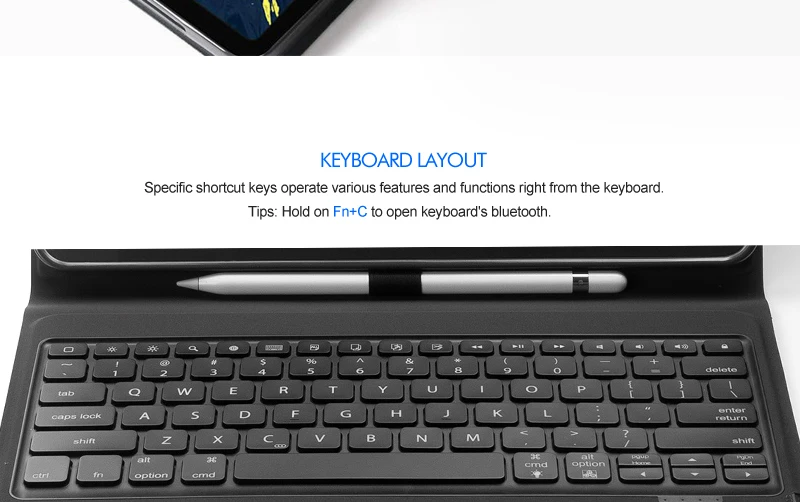 [Новинка] Беспроводная клавиатура Blue tooth для iPad pro 12,", Премиум чехол из тонкой кожи+ умный сон+ все в одном дизайне