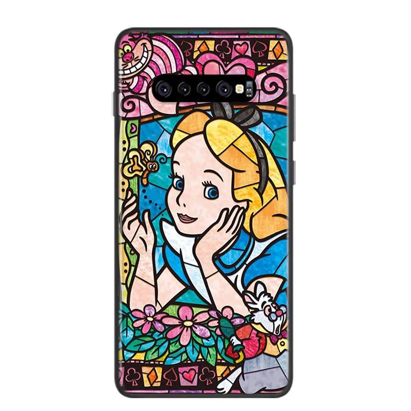 Disney Mosaic Stitch Princess For Samsung Galaxy S22 S21 S20 Ultra Plus Pro S10 S9 S8 S7 4G 5G silicone Soft Black Phone Case