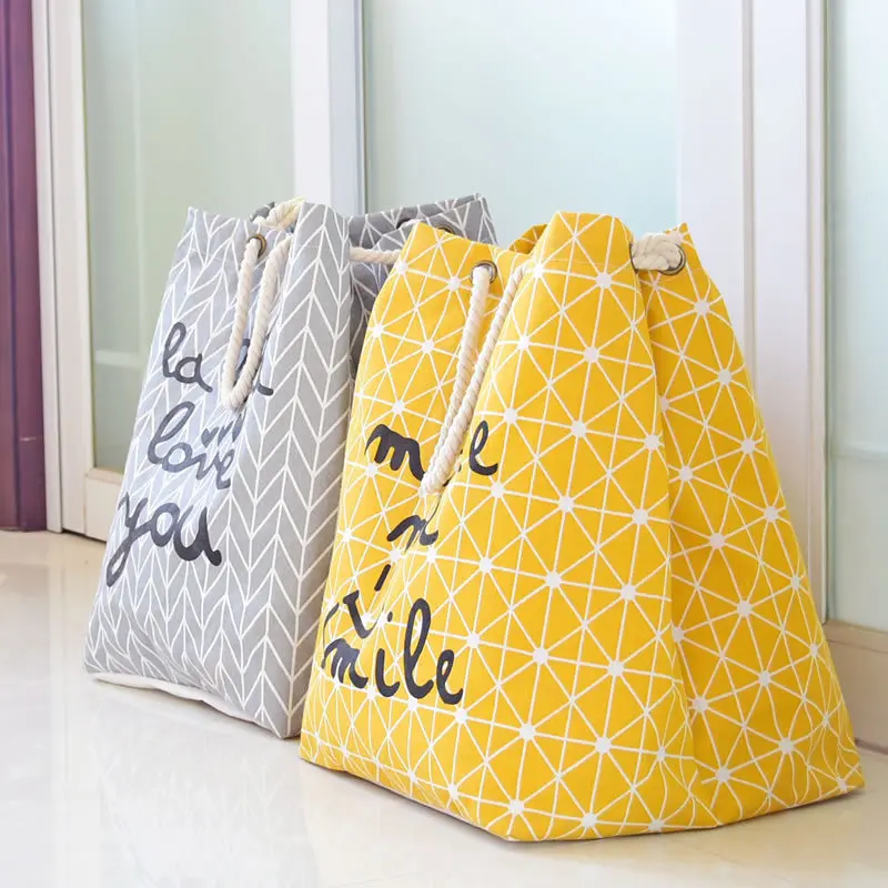 Портативная Дорожная сумка из хлопка и льна водонепроницаемая хозяйственная для