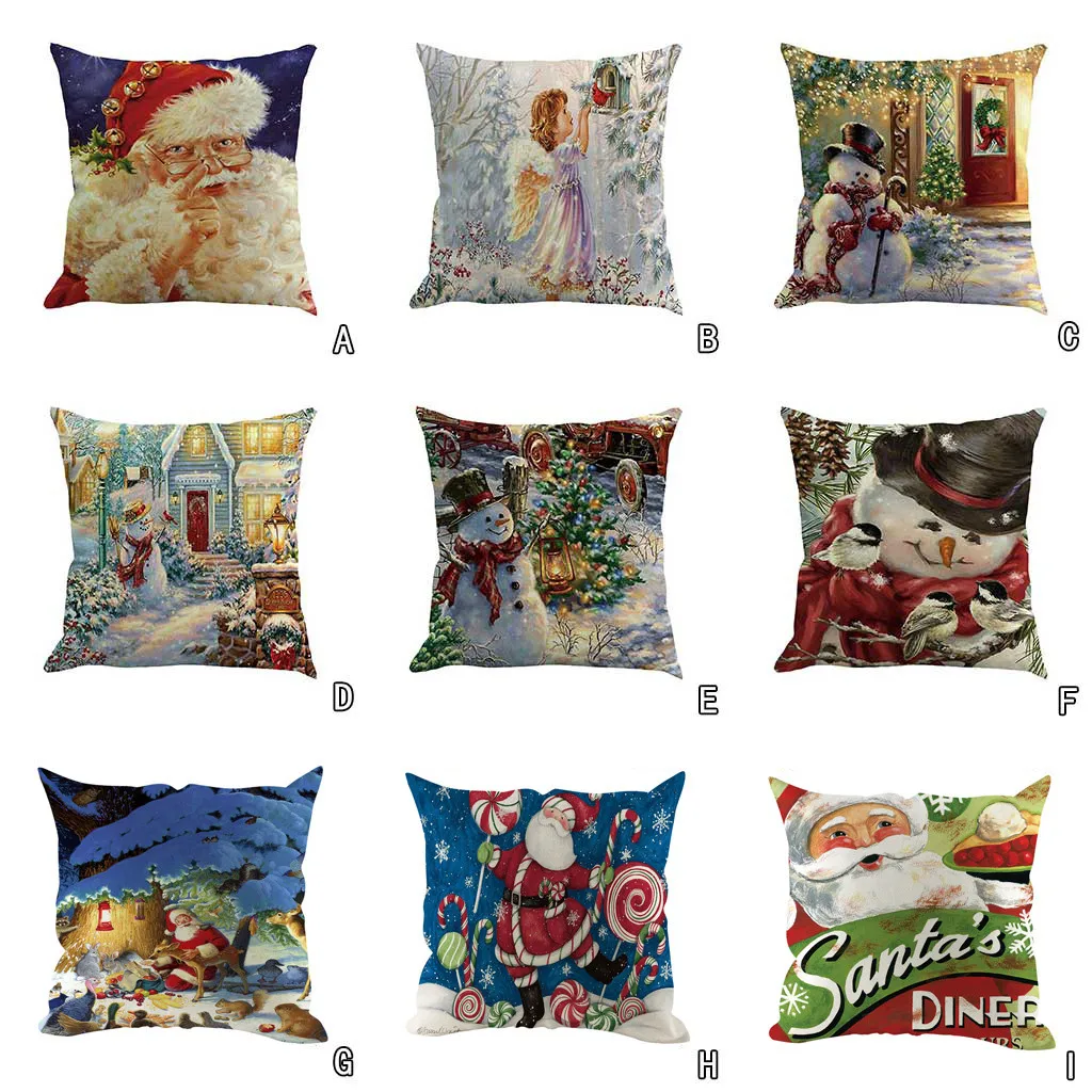 Ouneed Рождественский Чехол на подушку Снежная сцена принты Декор Бросок Наволочка