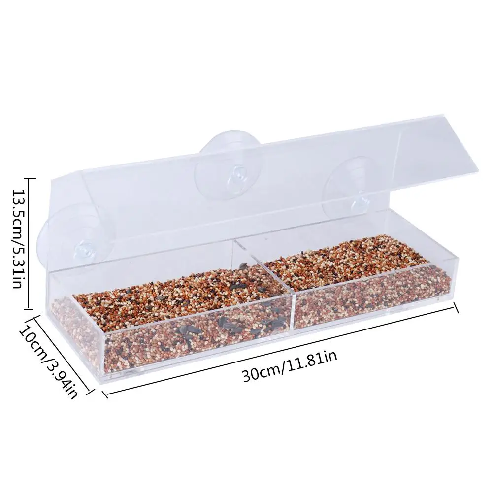 Акриловая кормушка для птиц Прозрачная форма дома Крепкие присоски креативный