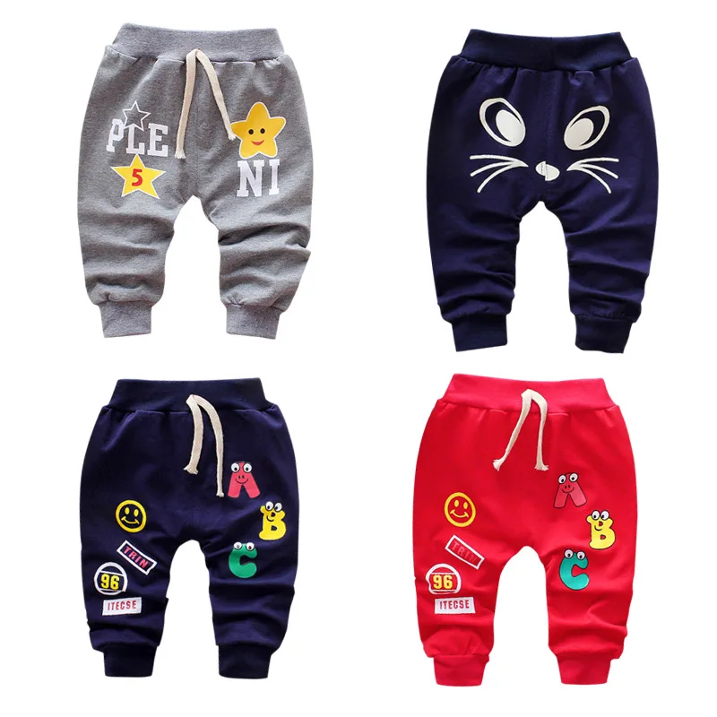 

С принтом в виде героя мультфильма для малышей, детские штаны для маленьких мальчиков и девочек костюмы с длинным Cototn детские трусики с муль...