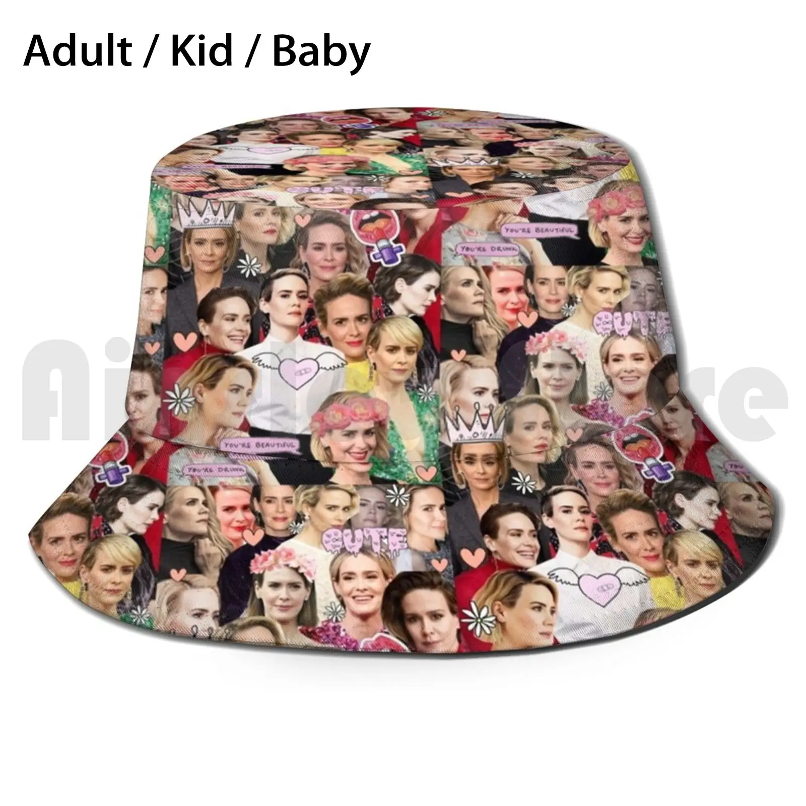 

Sarah Paulson Collage Sun Hat Foldable UV Protection Sarah Paulson Oceans 8